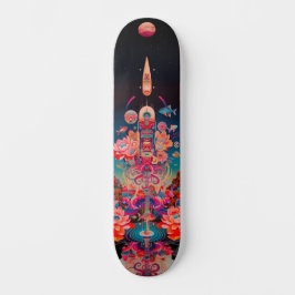 Psykedelisk kosmisk bloomi resa-skateboard mini skateboard bräda 18,5 cm