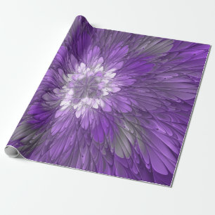 Psykedelisk Lila Flower Abstrakt Fractal Art Presentpapper