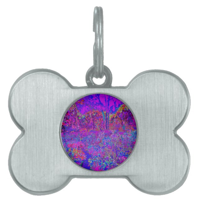 Psykedelisk Lila liggande ID-bricka Husdjur (Framsidan)