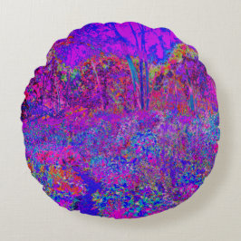 Psykedelisk Lila liggande Rund Kudde