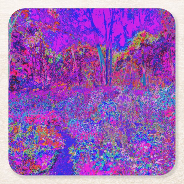 Psykedelisk Lila liggande Underlägg Papper Kvadrat (Framsidan)