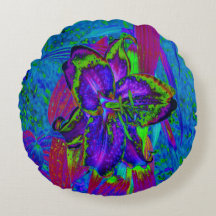 Psykedelisk Lila och Lime Green Lily Flower