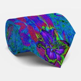 Psykedelisk Lila och Lime Green Lily Flower Slips