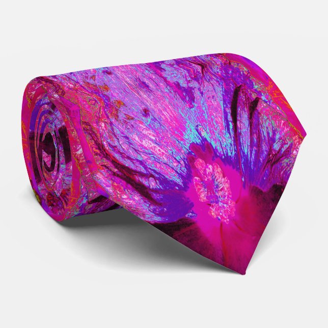 Psykedelisk Lila och Magenta Hibiscus Flower Slips (Rullad)