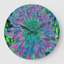 Psykedelisk Magenta, Aqua och Lime Green Dahlia