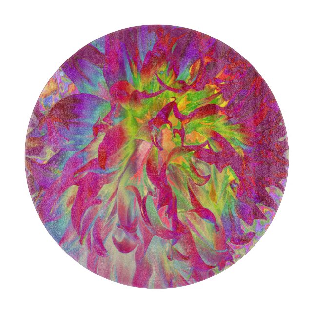 Psykedelisk Magenta och Gult Dahlia Flower (Framsidan)