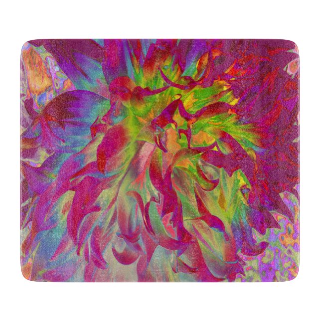 Psykedelisk Magenta och Gult Dahlia Flower (Framsidan)