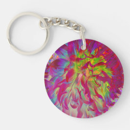 Psykedelisk Magenta och Gult Dahlia Flower