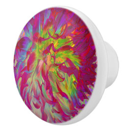 Psykedelisk Magenta och Gult Dahlia Flower Knopp