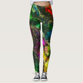 Psykedelisk målning av Abstrakten Alcohol Bläck Leggings