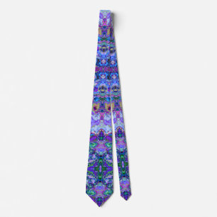 Psykedelisk Marcular Tie-Dye Lila Teal Mönster Slips