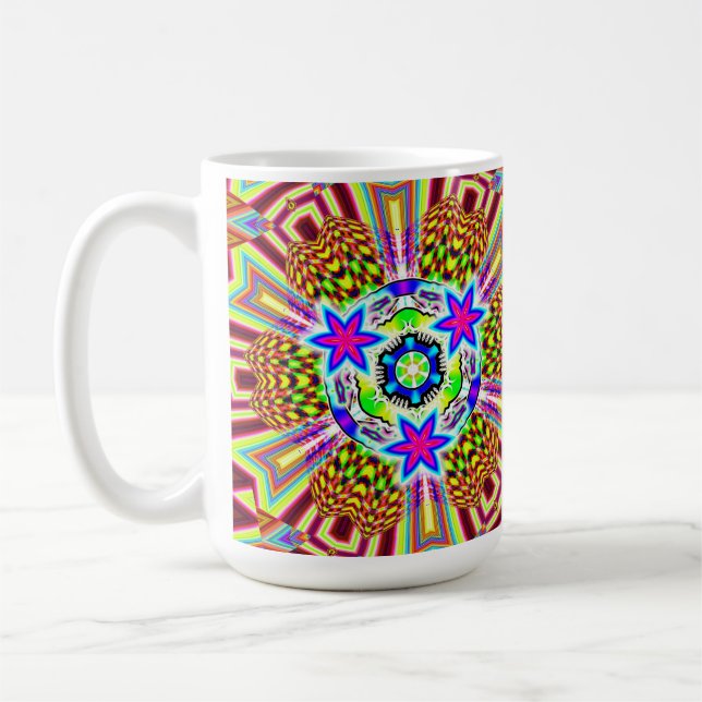 Psykedelisk Mönster 3X6 Kaffemugg (Vänster)