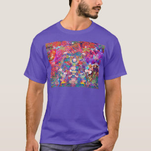 Psykedelisk Moody Blommigt Tapet T Shirt