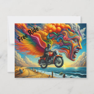 Psykedelisk motorcykel Dreamscape Vykort