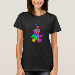 Psykedelisk Nalle Trippy Colorful Teddy med T Shirt
