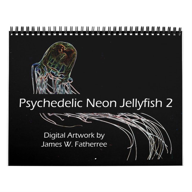 Psykedelisk Neon Jellyfish Kalender 2 (Omslag)