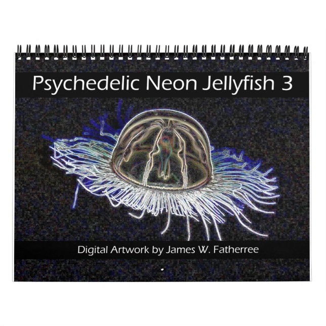 Psykedelisk Neon Jellyfish Kalender 3 (Omslag)