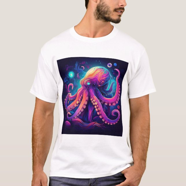 Psykedelisk Octopus T-shirt (Framsida)