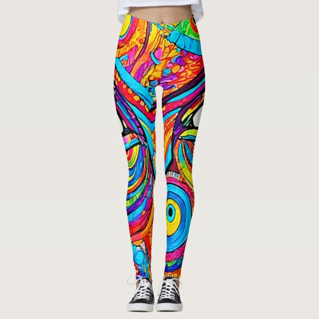 Psykedelisk Öga-vydesign Leggings (Framsida)