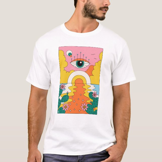 Psykedelisk ökentröja t shirt (Framsida)