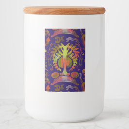 Psykedelisk orientalisk symmetrikonst Abstrakt Mat Etikett