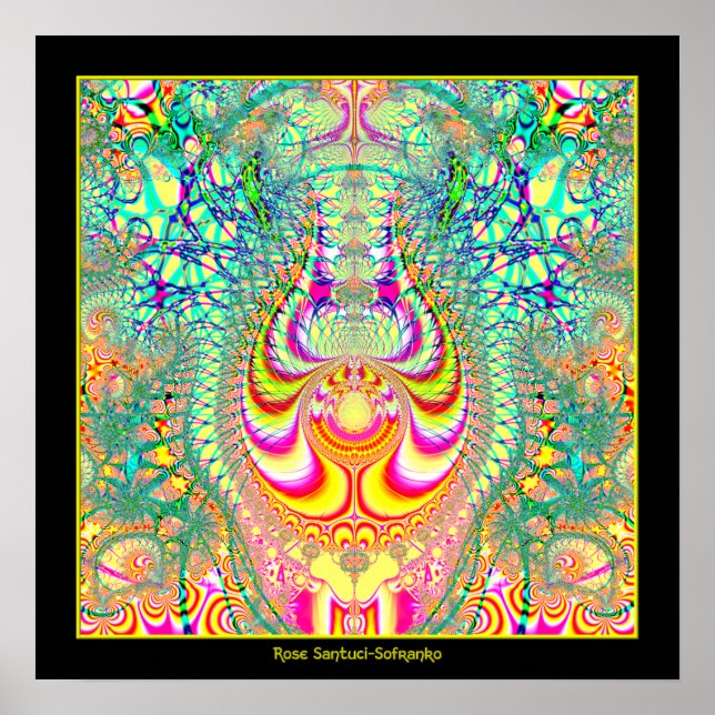 Psykedelisk pipsy Turvy Thoughts Fractal Poster (Framsidan)