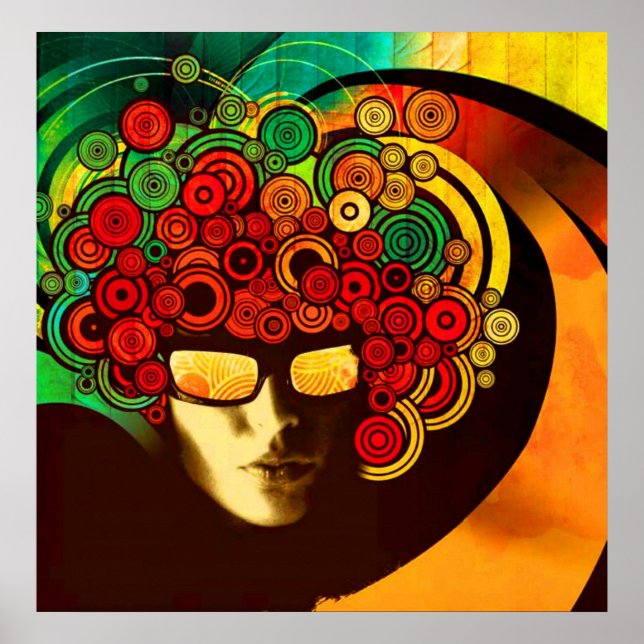 Psykedelisk popkonst poster FRÅN 8.99 (Framsidan)