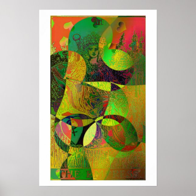 Psykedelisk Poster av Empress Tarot Card (Framsidan)