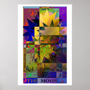 Psykedelisk Poster av Måne Tarot Card