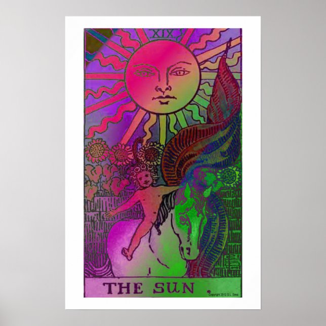 Psykedelisk Poster av Sol Tarot Card (Framsidan)