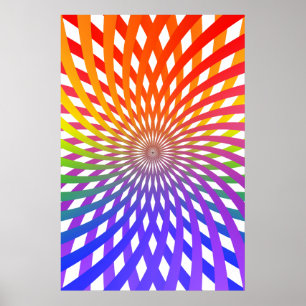 Psykedelisk Poster: Regnbåge Spiral Poster