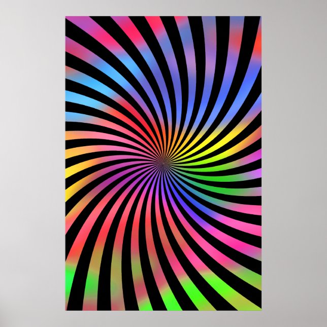 Psykedelisk Poster: Spiral i flera Färg Poster (Framsidan)