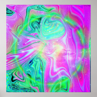 Psykedelisk Poster stor (18,4 x 19 tum)