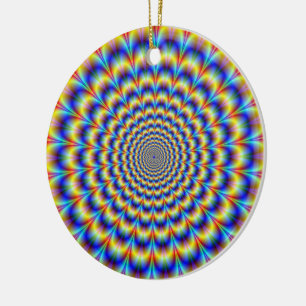 Psykedelisk puls i blå och Gult Ornament
