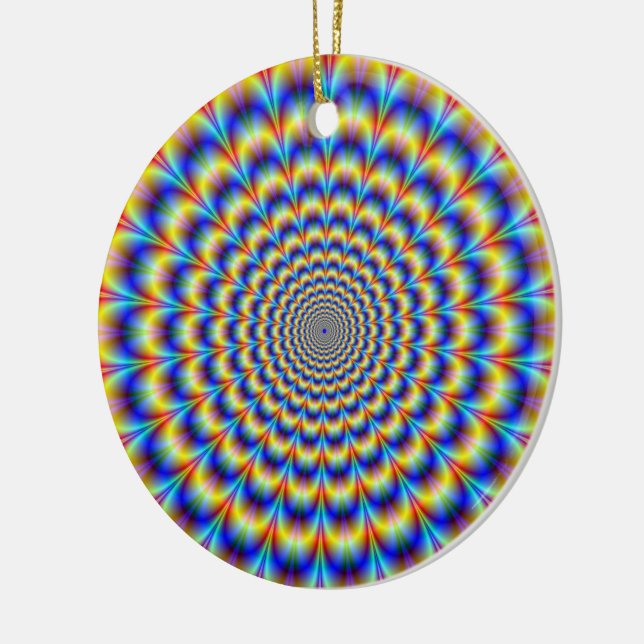 Psykedelisk puls i blå och Gult Ornament (Vänster)