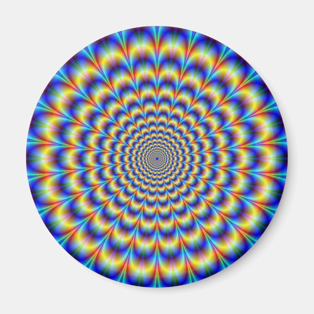 Psykedelisk puls i blått och Gult Magnet (Framsidan)