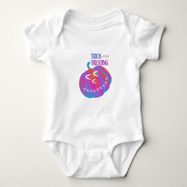 Psykedelisk Pumpkin Heart Baby Bodykostym T Shirt (Framsida)