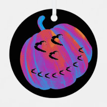 Psykedelisk Pumpkin Heart Car Ornament