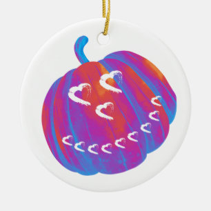 Psykedelisk Pumpkin Heart Car Ornament