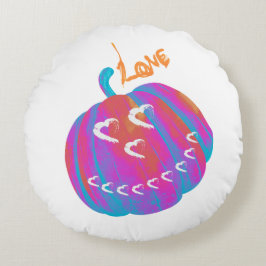 Psykedelisk Pumpkin Heart round-kudde Rund Kudde