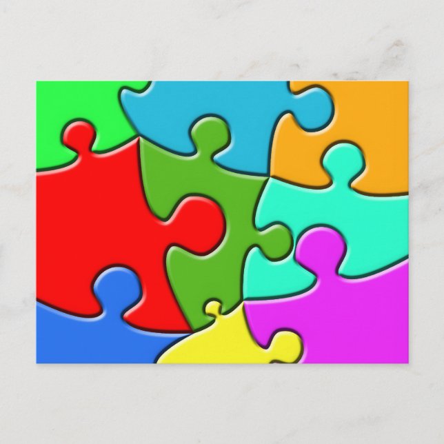 Psykedelisk puzzle vykort (Framsida)