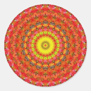 Psykedelisk Radial Mönster: Runt Klistermärke