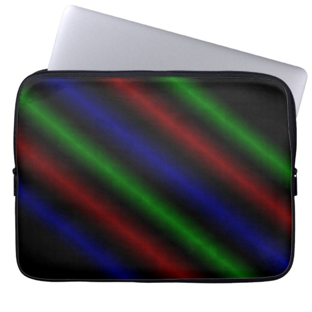 Psykedelisk Rand i Röd blå Grönt Laptop sleeve (Framsidan)
