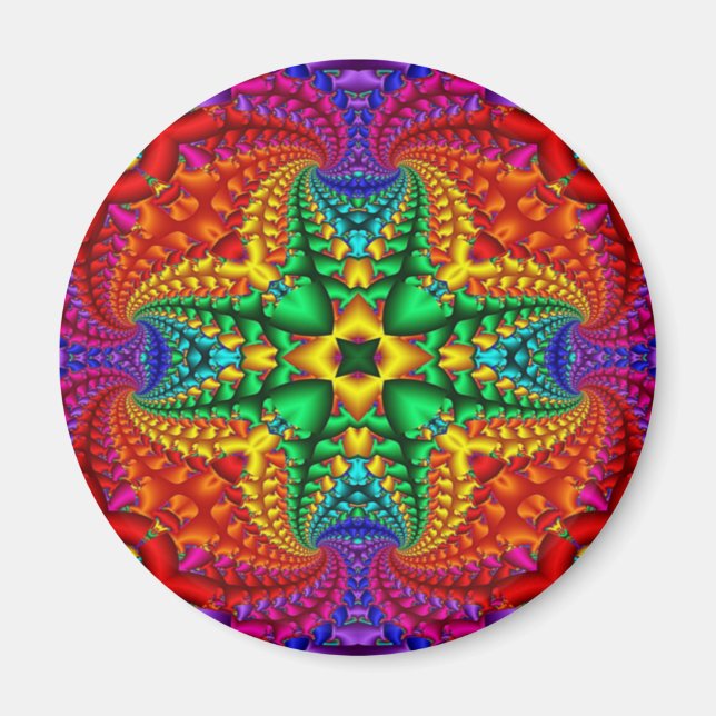Psykedelisk regnbåge Fractal Magnet (Framsidan)
