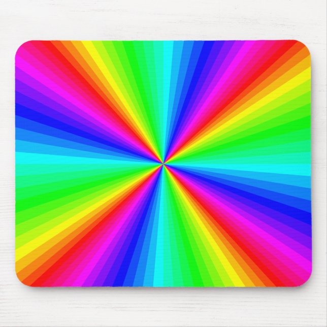 Psykedelisk regnbåge Sunburst Mousepad Musmatta (Framsidan)