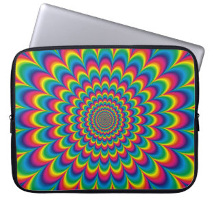 Psykedelisk regnbågsabstrakt utformning laptop sleeve