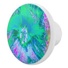 Psykedelisk Retro-Grönt och Shock rosa Hibiscus Knopp