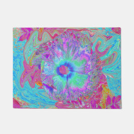 Psykedelisk retro Rainbow Blue Hibiscus