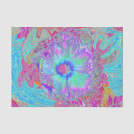 Psykedelisk retro Rainbow Blue Hibiscus
