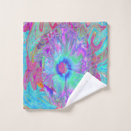 Psykedelisk retro Rainbow Blue Hibiscus